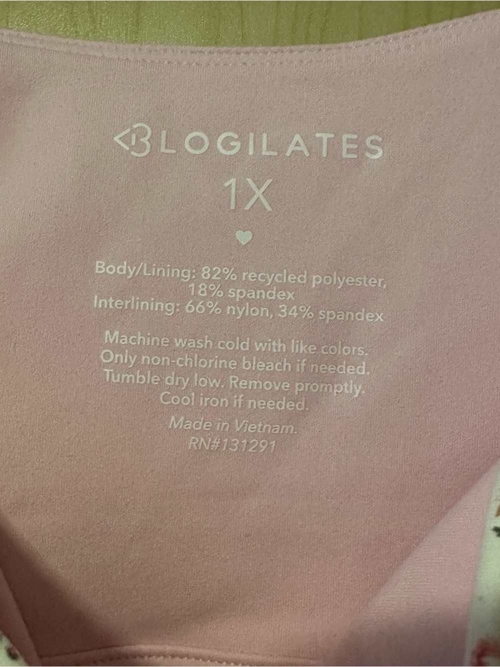 Blogilates Ruffle Lace Up Tank 1X Pink Floral NWT | Removable Pads - Picture 4 of 5